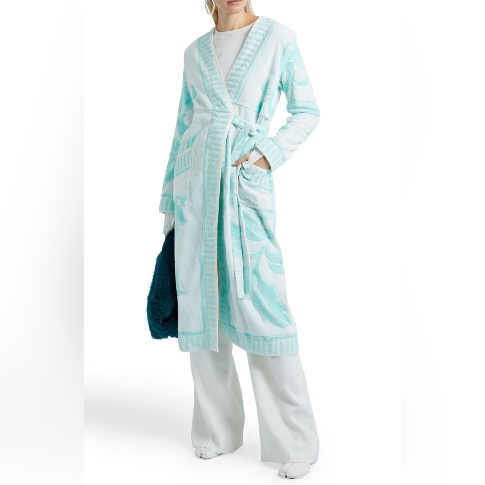 Maison Margiela MM6 Beach Towel Blouse Blanche in Mint size M